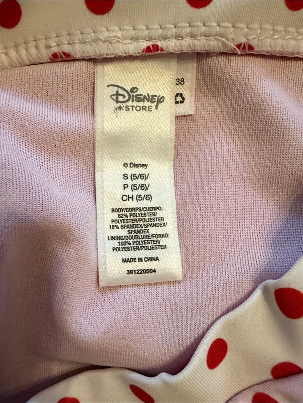 Minnie Mouse Polka Dot Red and White Two-Piece Swim Bikini Size 5/6